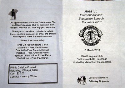 2010 Area 35 International and Evaluation Contest