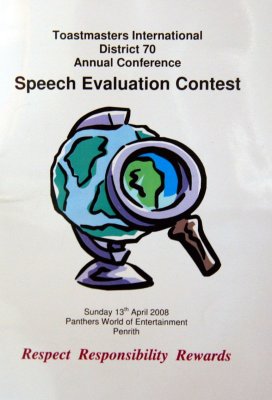 2008 District 70 Toastmasters Evaluation contest