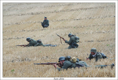 Soldats allemands en pleine action