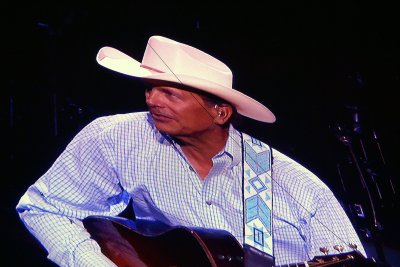 George Strait on the HDTV screen