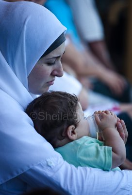 Hijab lady with baby