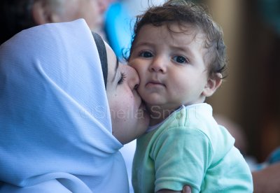 Mum in hijab with baby boy