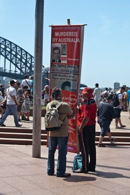 Murdered by Australia sign