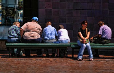 Bench with people at Circular Quay