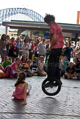 Busker on monocycle 