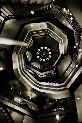 Spiral staircase at hotel 