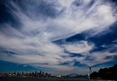 Cloud over Sydney Harbour with Sydney Opera House