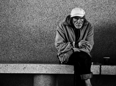 Homeless man in Australia Square
