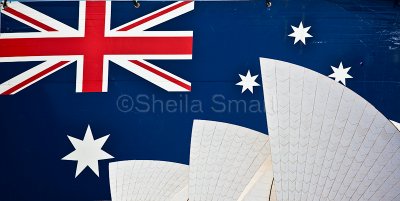 Australian flag with Sydney Opera House