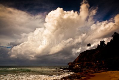 Warriewood beach with cloud formation landscape