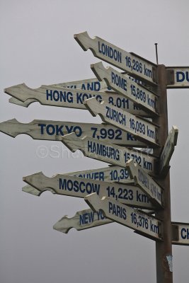 Signpost at South Island, New Zealand