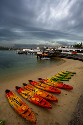 Kayaks on Manly beach