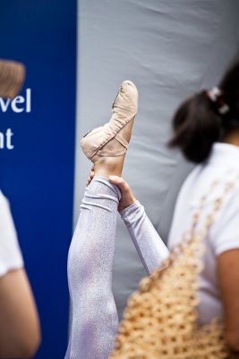 Foot of dancer in crowd