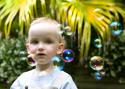 Little boy and bubbles