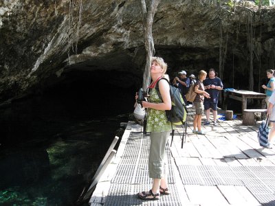 Julie at the Cenote entrance