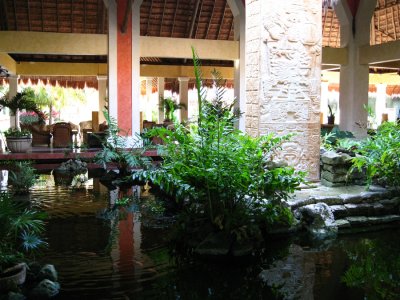 Fish pond inside the resort