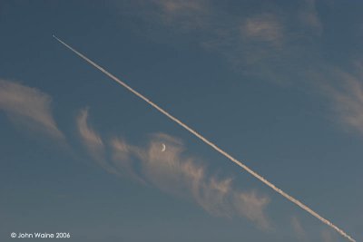 Contrail and Moon