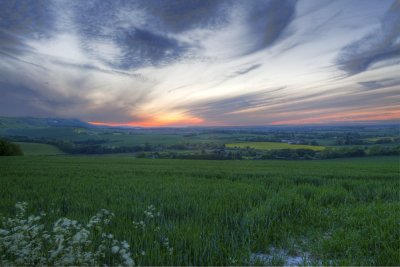 Sunset over the South Downs