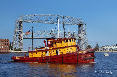 93.2 - Tugboat Edward H. Seen In Front Of Aerial Lift Bridge
