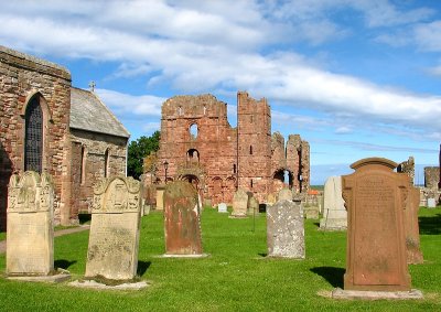 St Marys, Graveyard, church and Priory Lindisfarne.