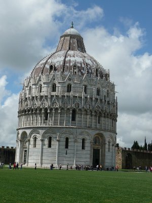 A building, next to the  Leaning Tower of Pisa, Italy