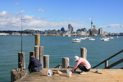 Looking at Auckland City from Stanley Point, North Shorth