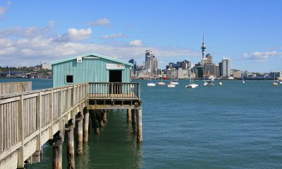 Stanley Point Wharf.. looking towards Auckland City.