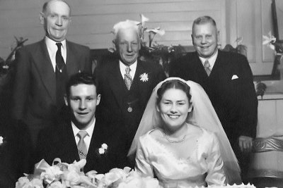 Wedding Photo. William, son of Florence Alder (our Grandfather Charles on right)