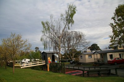 Early morning De Bretts Camping ground Taupo.