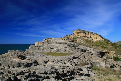 Rocky cliffs Castlepoint.