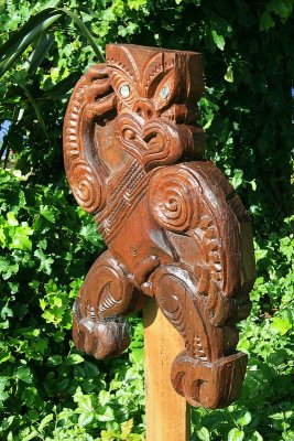 Maori Carving at Te Aroha Motor Camp 2.