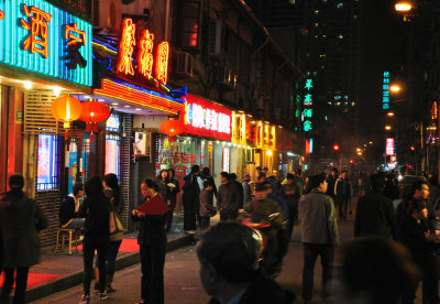 Our hotel street: Worst smelling street in China!