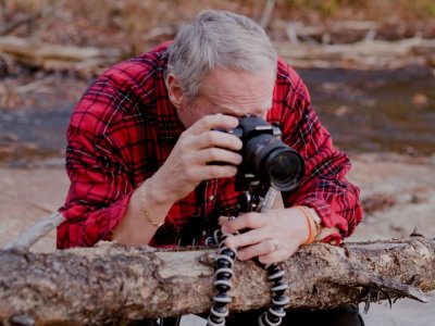 Jim focusing for  a timed self-portrait (WKE)