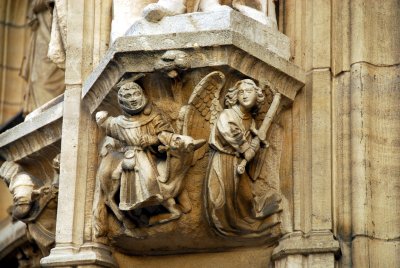 Carvings on the Town Hall walls, Leuven