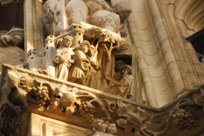 Carvings on the Town Hall walls, Leuven