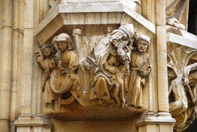 Carvings on the Town Hall walls, Leuven