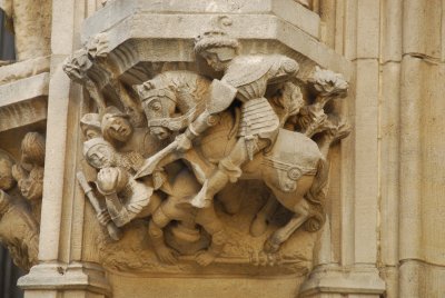 Carvings on the Town Hall walls, Leuven
