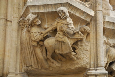 Carvings on the Town Hall walls, Leuven