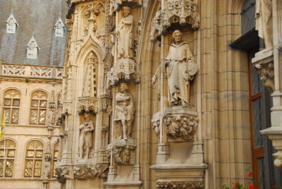 Carvings on the Town Hall walls, Leuven