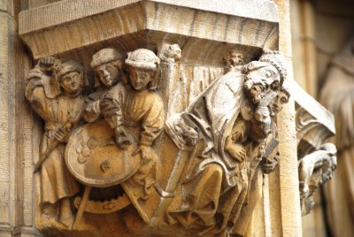 Carvings on the Town Hall walls, Leuven