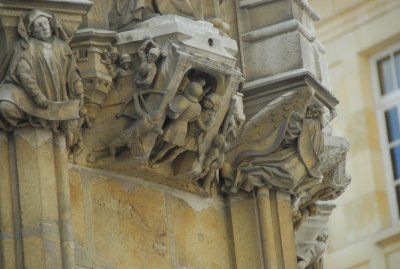 Carvings on the Town Hall walls, Leuven