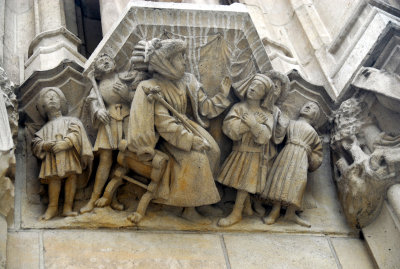 Carvings on the Town Hall walls, Leuven