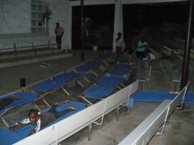 we have set up cots inside the tabernacle