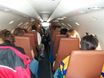 inside the plane, I'm on the very back row