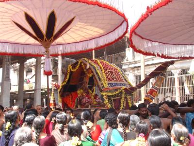 Arriving in Palanquin