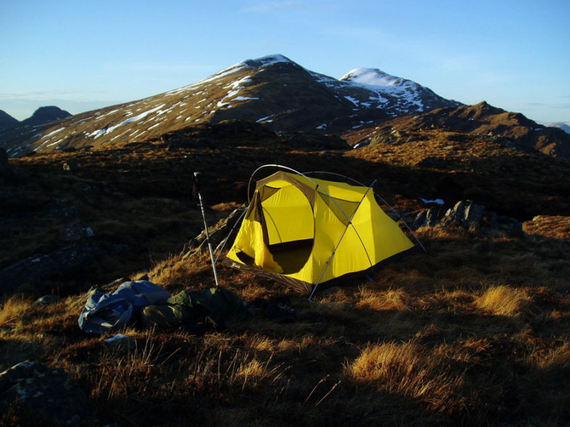 April 2010 Creag Ghuanach camp near the Grey Corries, Scotland