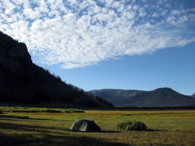 2009 CDT Camp south of Yellowstone, Bridger Lake