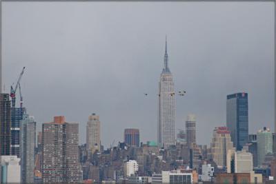 Geese over Manhattan (heavy rain)