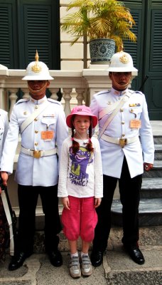 With the Royal palace guards, Bangkok