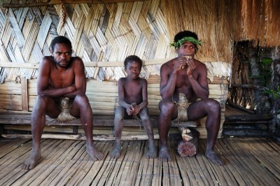 Jimmy and boys hanging out in a treehouse - Yakel, Eastern Tanna